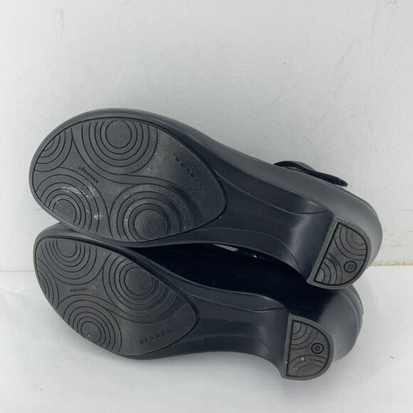 Aravon Maya Black Leather Mary Jane Shoes Women Size 9 Preowned - Picture 4 of 8